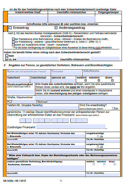 Antrag Schwerbehinderung